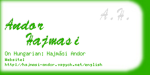 andor hajmasi business card